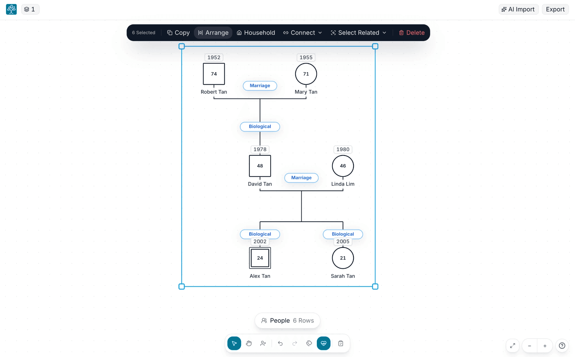 A clean family map in one click
